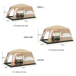 Toby’s New 6-8 Person Double Layer Outdoor Camping Tent, A Bedroom And A Living Room, Family Cabin (Khaki) - Image 8