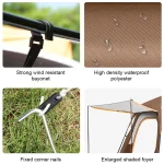 Toby’s New 4-6 Person Double Layer Outdoor Camping Tent, A Bedroom And A Living Room, Family Cabin (Khaki) - Image 6