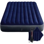 Dura-Beam Standard Series Prestige Downy Inflatable Airbed 2 Pillows and Pump 2 in 1 Extra Wide Valves (152*203*25cm)