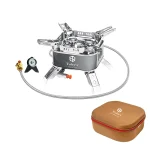 Toby's Windproof 5-Core Tourist Gas Burner Camping Stove Portable 15800W High-Power Strong Fire Outdoor Gas Stove Camping Equipment