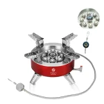 Toby's 23800W Alloy Portable Picnic Camping Stove Windproof Design Gas Cooking Burner with Piezo Ignition and Carrying Case Foldable Stove for Outdoor Backpacking/Hiking/Picnic/Car