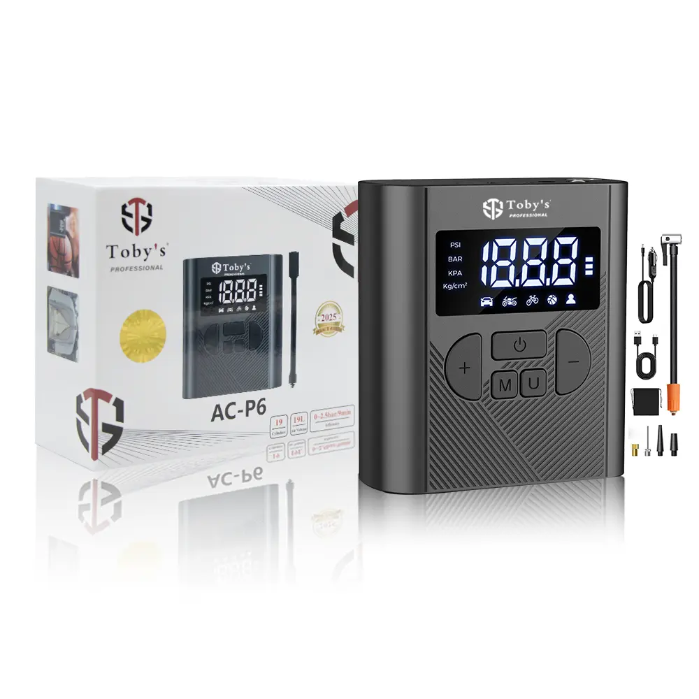 1-32.webp Tobys AC-P6 Tire Inflator Portable Air Compressor 20000mAh Battery & 12V DC Cordless Air Pump for Car Tires 150PSI - Image 1
