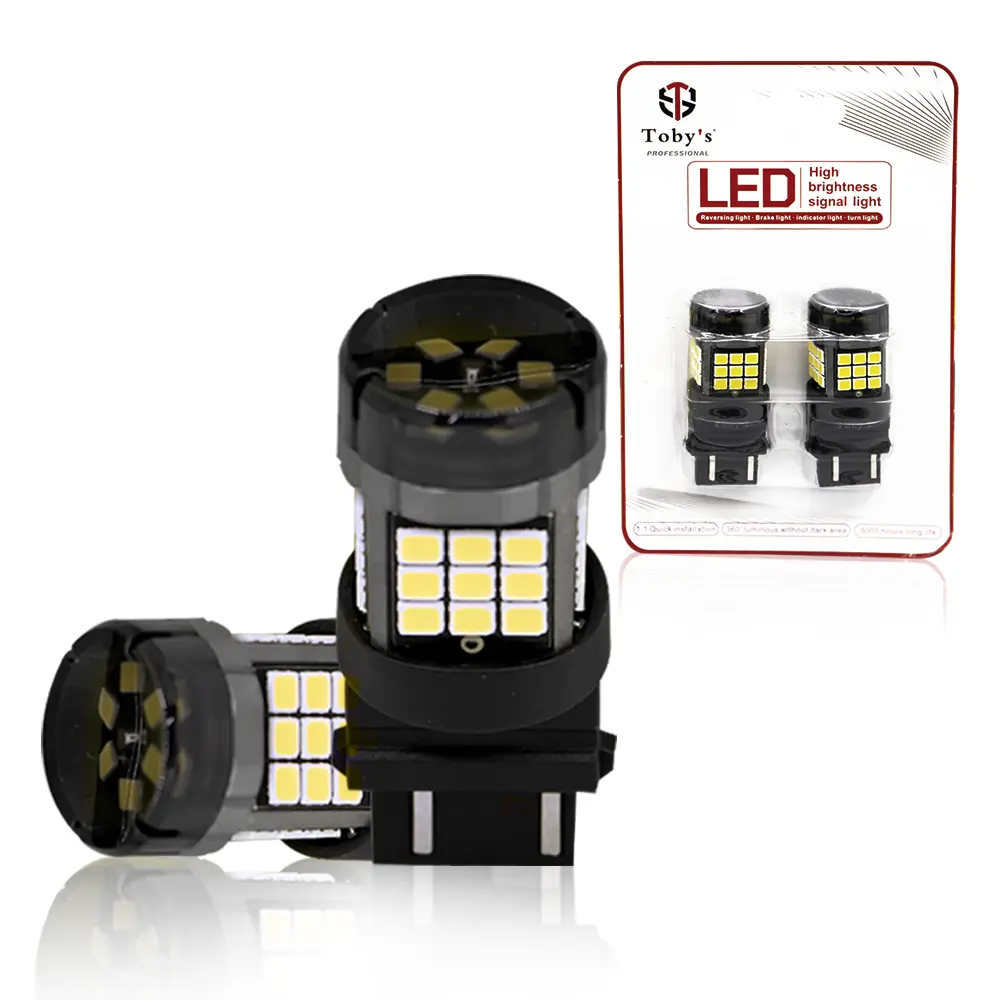 1-8-2.webp Tobys Super Bright Power T20 3157 42SMD LED Bulbs with 2835 Chip replacement for Back Up Reverse Brake Lights (White) - Image 1