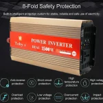 1500W Car Power Inverter 12V to 220V Ac Power Converter, LED Display, Modified Sine Wave Inverter For Laptop, Tablet, Solar System, Camping - Image 2