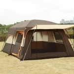 Toby’s New 4-6 Person Double Layer Outdoor Camping Tent, A Bedroom And A Living Room, Family Cabin (Brown) - Image 3