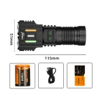 Toby's High-Power Multifunction Flashlight with 6*T6 Bulbs and COB Side Lights – Rechargeable Waterproof and Ultra-Bright for Outdoor Use - Image 10