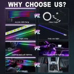 Toby's Dream color Acrylic Interior Car LED Strip 10 in 1 Light with Wireless APP RGB LEDs Fiber Optic Ambient Lighting Kits 16 Million Colors Sound Active Function Car Neon Lights - Image 2