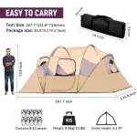 Toby's Tent 8-12 Person Camping Tents, Weather Resistant Family Tent, 2 Large Mesh Windows, Double Layer, Divided Curtain for Separated Room, Portable with Carry Bag ( Big) - Image 9