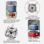 Toby's 23800W Alloy Portable Picnic Camping Stove Windproof Design Gas Cooking Burner with Piezo Ignition and Carrying Case Foldable Stove for Outdoor Backpacking/Hiking/Picnic/Car - Image 4