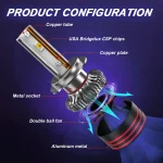 TBS DESIGN M8Pro 9012 2 Pieces Car LED Headlight Original 110W/Pair Power Pure White 6000K Color Temperature - Image 3