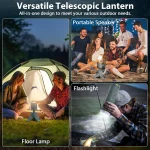 Toby's New CPL-T22 Telescopic Camping Lights Rechargeable 14000mAh, LED Collapsible Camping Lantern Portable with RGB/SOS Light and Magnetic Base IPX5 Waterproof for Hiking Camping Emergency - Image 4