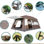 Toby’s New 4-6 Person Double Layer Outdoor Camping Tent, A Bedroom And A Living Room, Family Cabin (Brown) - Image 6