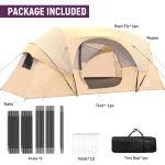 Toby's Tent 8-12 Person Camping Tents, Weather Resistant Family Tent, 2 Large Mesh Windows, Double Layer, Divided Curtain for Separated Room, Portable with Carry Bag ( Big) - Image 10