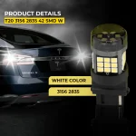 Tobys Super Bright Power T20 3156 42SMD LED Bulbs with 2835 Chip replacement for Back Up Reverse Brake Lights (White) - Image 7