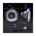 Halo Angel Eyes DRL Dual Beam Headlight for Jeep Wrangler, JP 7 inch 50W RGB - Image 7