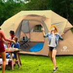 Toby's Tent 8-12 Person Camping Tents, Weather Resistant Family Tent, 2 Large Mesh Windows, Double Layer, Divided Curtain for Separated Room, Portable with Carry Bag ( Big) - Image 2