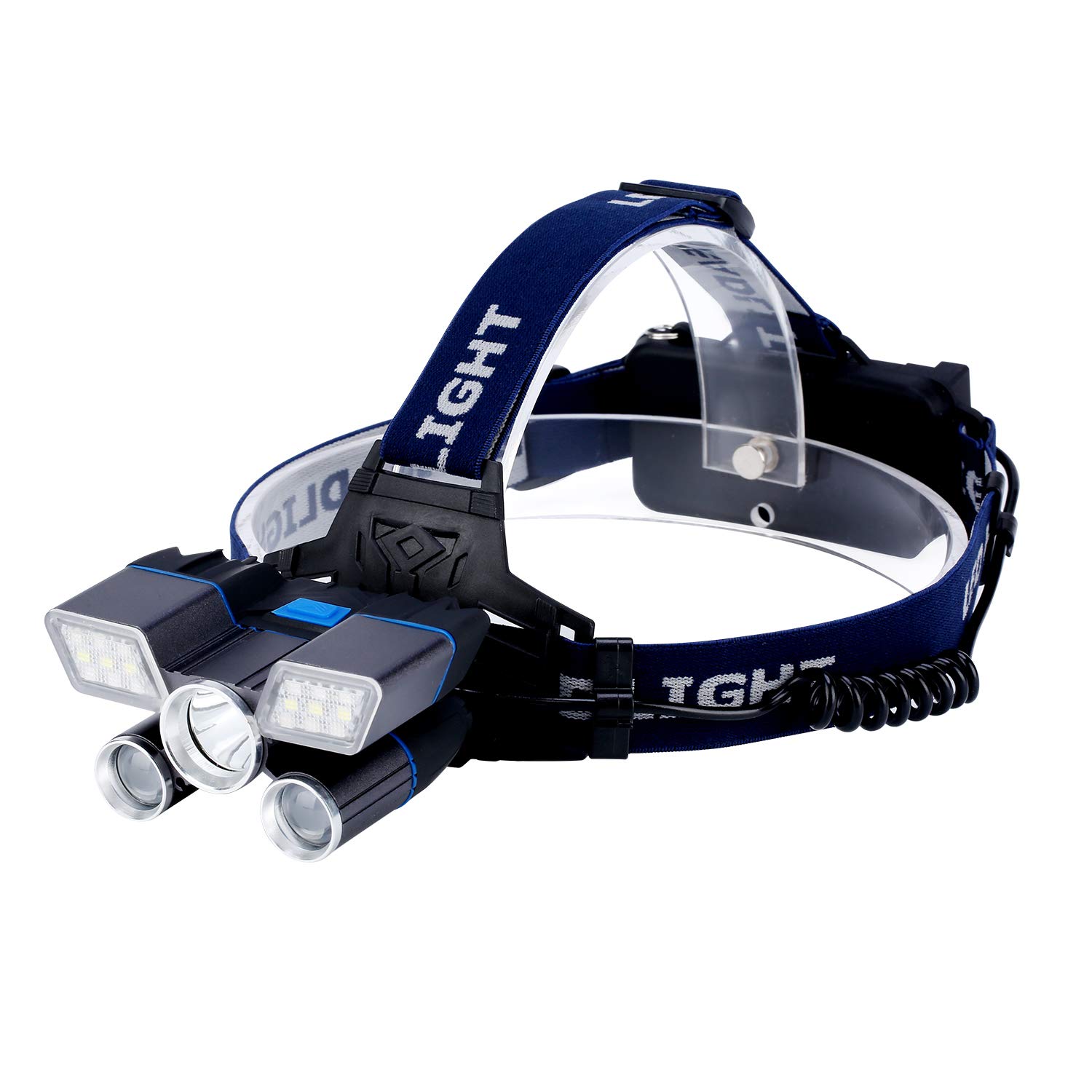 71pRjFBk4QL._SL1500_.jpg Tobys Headlamp 05 Ultra Bright 21 LED Headlight Flashlight with Power Indicator 12000 Lumen USB Rechargeable Headlamps - Image 1