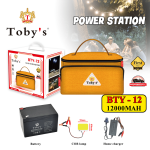 Toby's BTY 12A Battery 12000mAh Power Rechargeable Battery Best For Camping Lights, ABS Housing Material