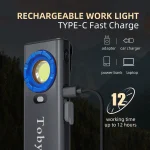 Toby's CPL-T08 1200 Lumens Rechargeable Work Light, Magnetic Work Lights LED Portable EDC Flashlight with Proximity Sensor for Car Repairing/Garage/Emergency/Camping - Image 3