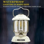 Toby's  CPL-T14 Led Camping Lights Portable Retro Atmosphere Lantern Stepless-dimming Knob Rechargeable Desk Lamp Reading Night Lights for Bedroom Office Hiking (White) - Image 5