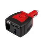 Compact and Lightweight Car Inverter DC 12V to AC 220V Auto Voltage Converter 150W, 1 AC Outlet and 1 USB Charging Port
