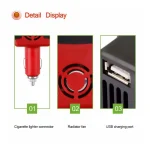 Compact and Lightweight Car Inverter DC 12V to AC 220V Auto Voltage Converter 150W, 1 AC Outlet and 1 USB Charging Port - Image 4