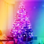 Star Moon String Lights Curtain Style Led Decor Light 8 Lighting Modes Waterproof Twinkle Fairy Light for Backyard Festivals (RGB) - Image 7