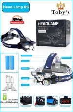 Tobys Headlamp 05 Ultra Bright 21 LED Headlight Flashlight with Power Indicator 12000 Lumen USB Rechargeable Headlamps - Image 2