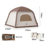 Toby's Inflatable 02 Camping Tent with Pump, 4-6 Person Glamping Tents, Easy Setup 4 Season Waterproof Windproof Outdoor Oxford Tent, Luxury Cabin Tent with Mesh Windows & Doors - Image 10