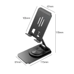 Toby's New Desktop Mobile Phone Tablet Holder Stand Rotatable Aluminum Alloy Cellphone Bracket - Grey - Image 11