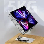 Toby's New Desktop Mobile Phone Tablet Holder Stand Rotatable Aluminum Alloy Cellphone Bracket - Grey - Image 5
