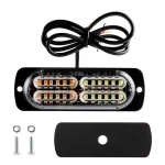 2 x LED Grille Emergency Strobe Lights Amber White 24 LED Warning Flashing Light - Image 10