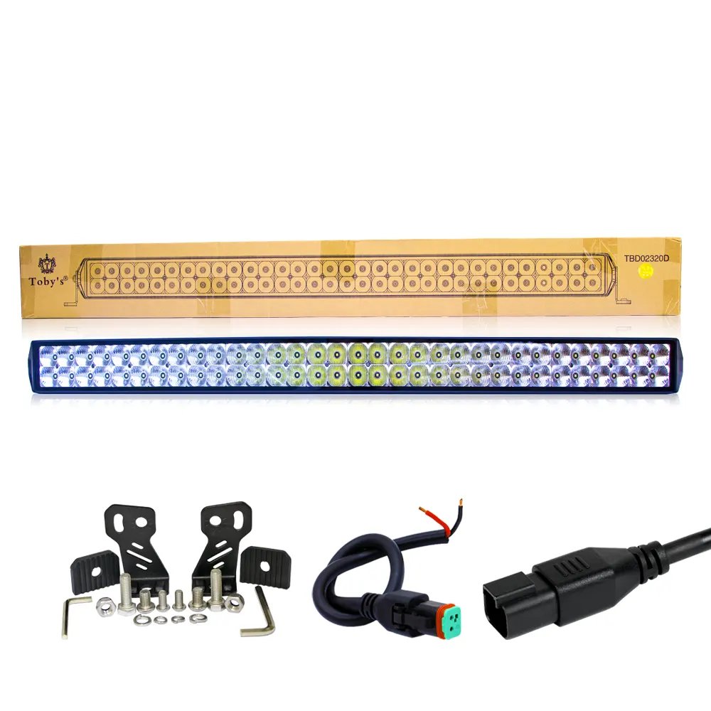 TBD02320D-Light-Bar-Tobysouq-Bar-Light-1.webp LED Bar Light, Toby's New 40" 320W Double Row Spot LED Light Bar Driving Lamp LED Work Light IP68 Waterproof for Off Road Truck Car ATV SUV Boat - Image 1