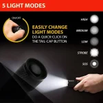 Toby's New Torch with 1000 Lumen Small LED Torch, Battery Powered Bright Torches, Zoom Flashlight can Long Shot and Floodlight - Image 6