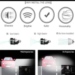 Tobys Lens Plus-5 3 Inch Bi LED Projector Headlight with 104watts/Pair Power and 6000K Color Temperature - Image 4