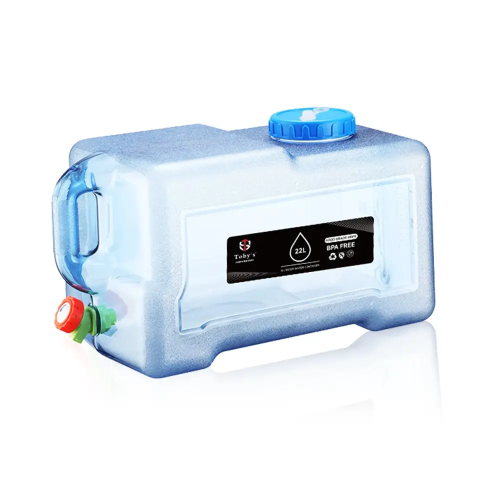 22L Jerry Can 1 Tobys 22L Pure Water Bucket Large Capacity Food Grade HDPE Water Storage Container with Tap And Handle for Camping, Travel And Household Use - Image 1
